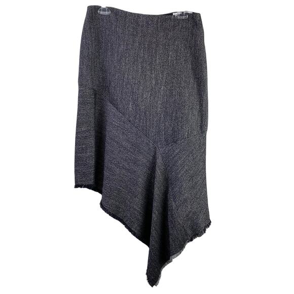 Anne Klein Asymmetrical Scarf Hem Skirt Gray Sz 8 - Picture 1 of 8